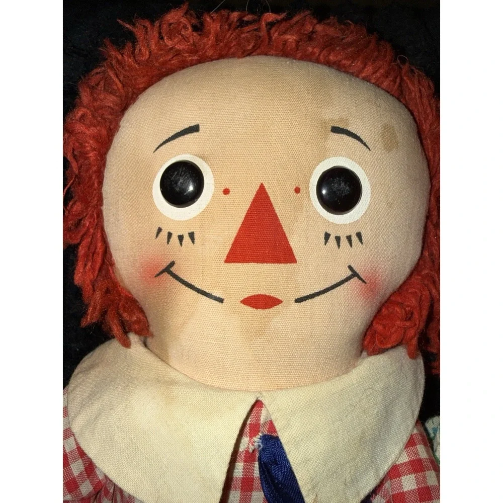Vintage Raggedy Ann & Andy‎ Dolls Rag Doll Kinckerbocker Toy Co - Stains